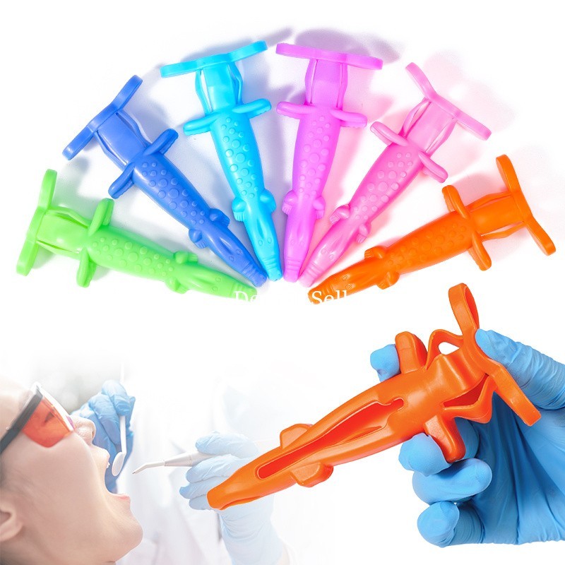 10 Pcs Dental Syringe Sleeve Crocodile Shaped Syringe Protective Cover Mix Color