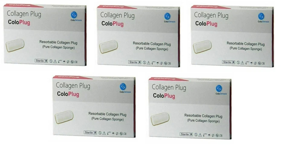 Pack of 10 Cologenesis Colo Plug Sterile Collagen Sponge 8x20mm (Fast Shipping)
