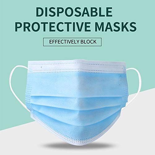 100 Pack Medical Disposable Face Masks for Protection, 3 Layers Safety Face M…