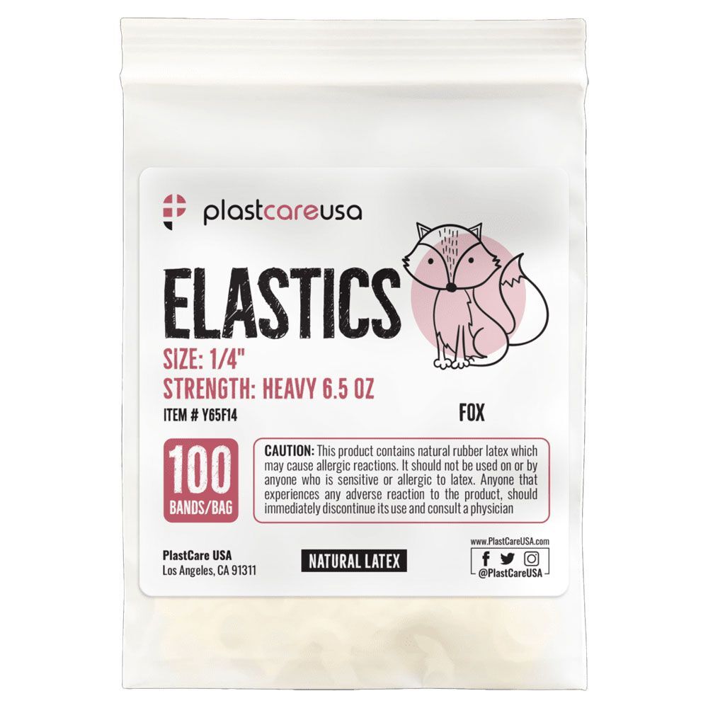plastcareusa ELASTICS 1/4″ Fox, Heavy 6.5 oz Elastic Bands, Yellow, 100/Bag