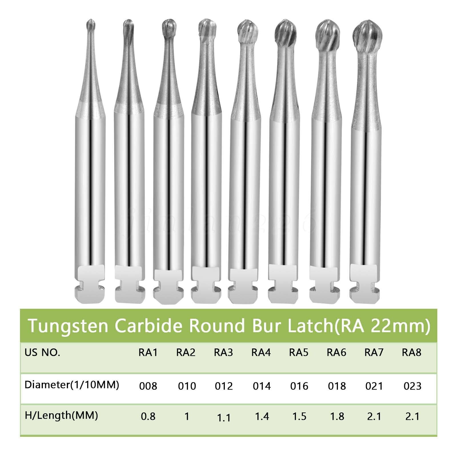 Dental Lab Polishing Tungsten Steel Burs RA1-8 2.35mm for Low Speed Handpiece