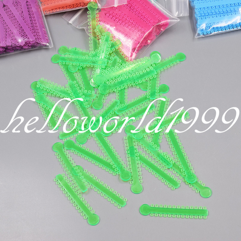 1 Pack 1008 Pcs Neon Green Dental Orthodontics Elastic Ligature Ties Rubber Band