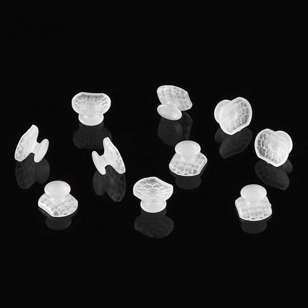 Dental Orthodontic Ceramic Transparent Lingual Button Rectangular Mesh Base