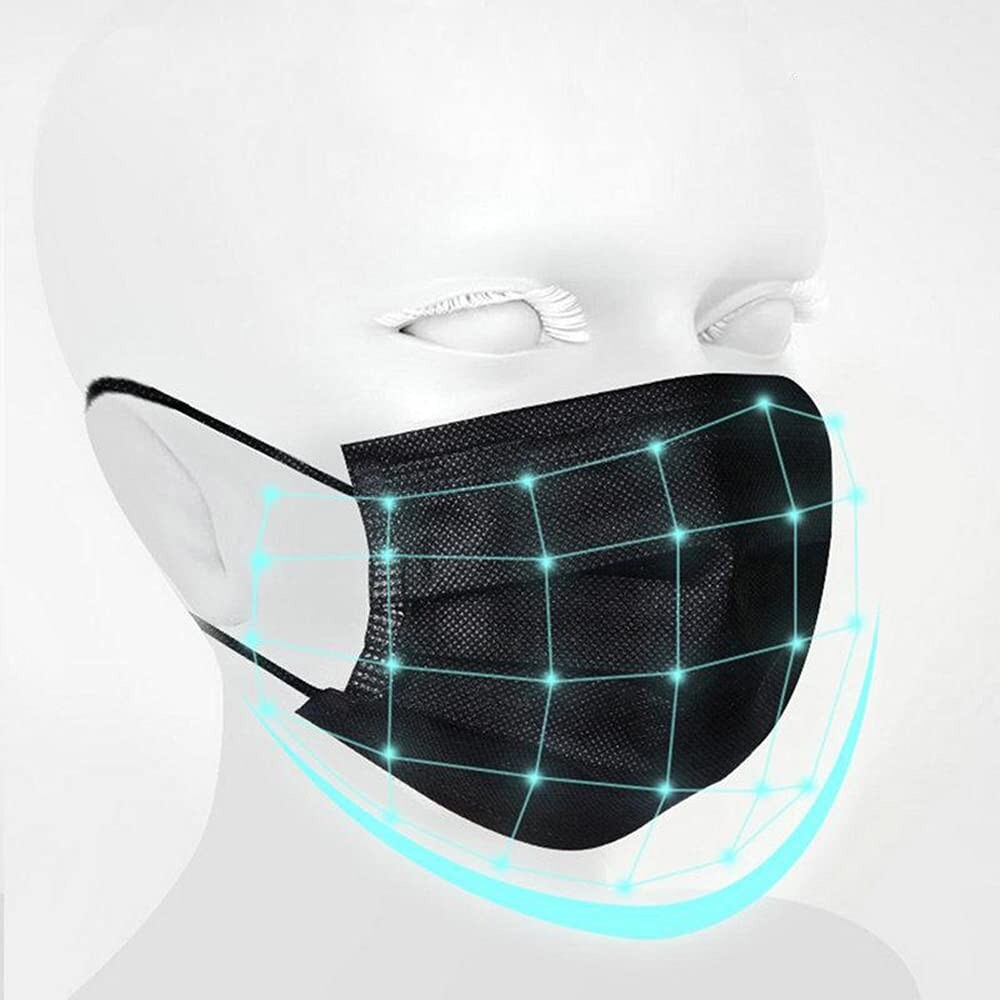 2000 PCS Disposable 3-PLY Black Face Mask Ear loop Mouth Cover WHOLESALE