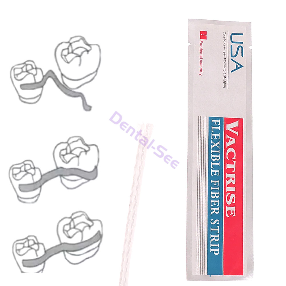 3Pcs Dental Fiber Strip Light Cure Flexible Glass Ribbon for Loose Tooth Bonding