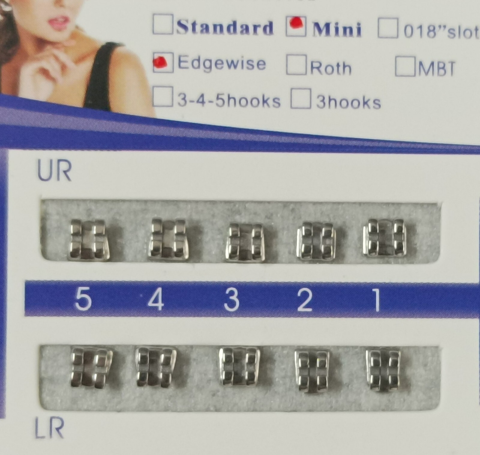 20Sets Dental Orthodontic Brackets MIM Monoblock Mini Edgewise 022 345/no Hooks