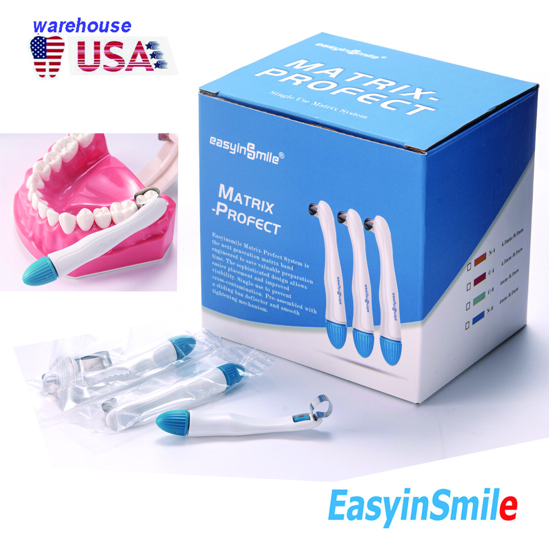 50pcs/box Dental Pro Matrix Bands Pre Formed 4.5/6MM Standard Curved Adjustable