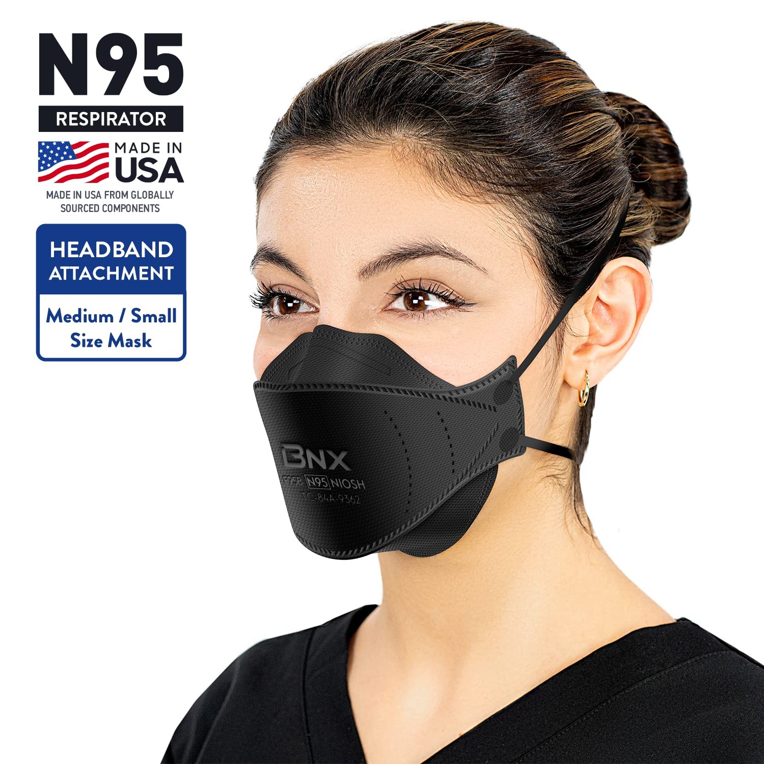 N95 Mask NIOSH Certified MADE IN USA Particulate Respirator Protective Face M…