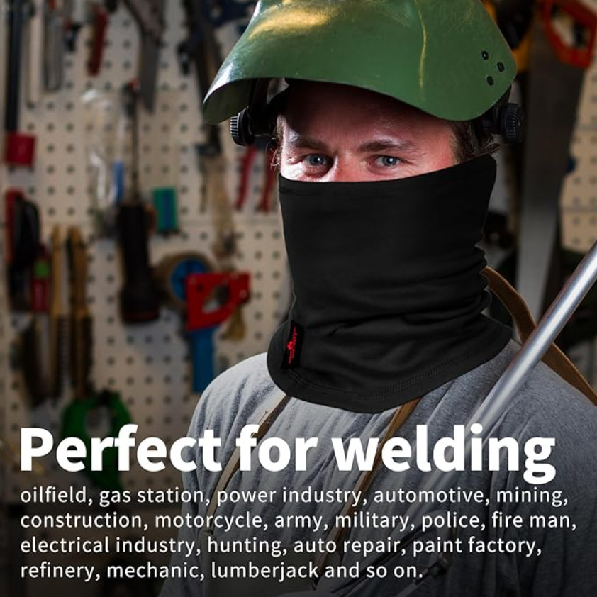 2 Pack FR Neck Gaiter Face Mask 100% Cotton Flame Resistant Welding Arc Shield