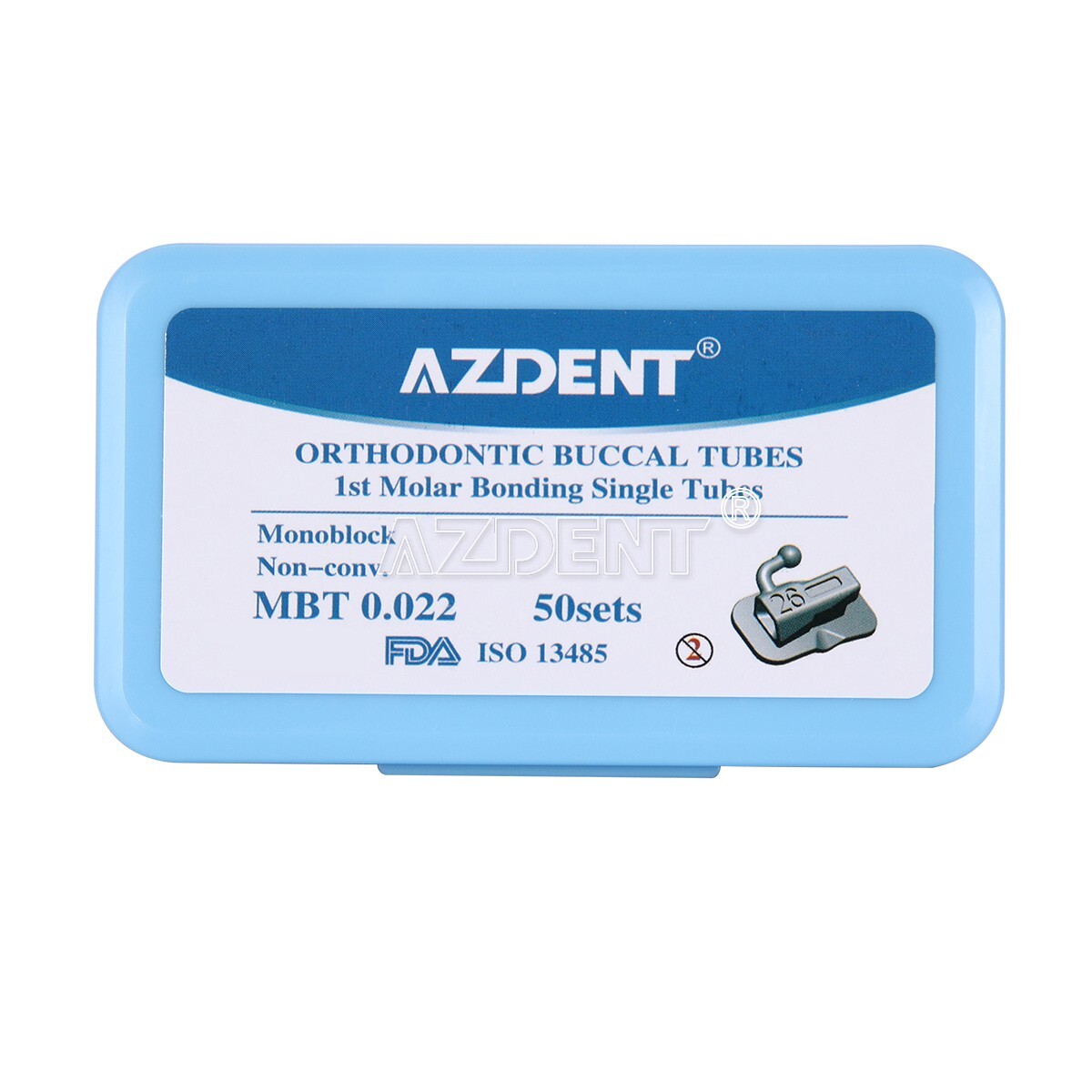 50Sets AZDENT Dental Orthodontic Buccal Tubes 1st Molar MBT.022 Bondable Tube
