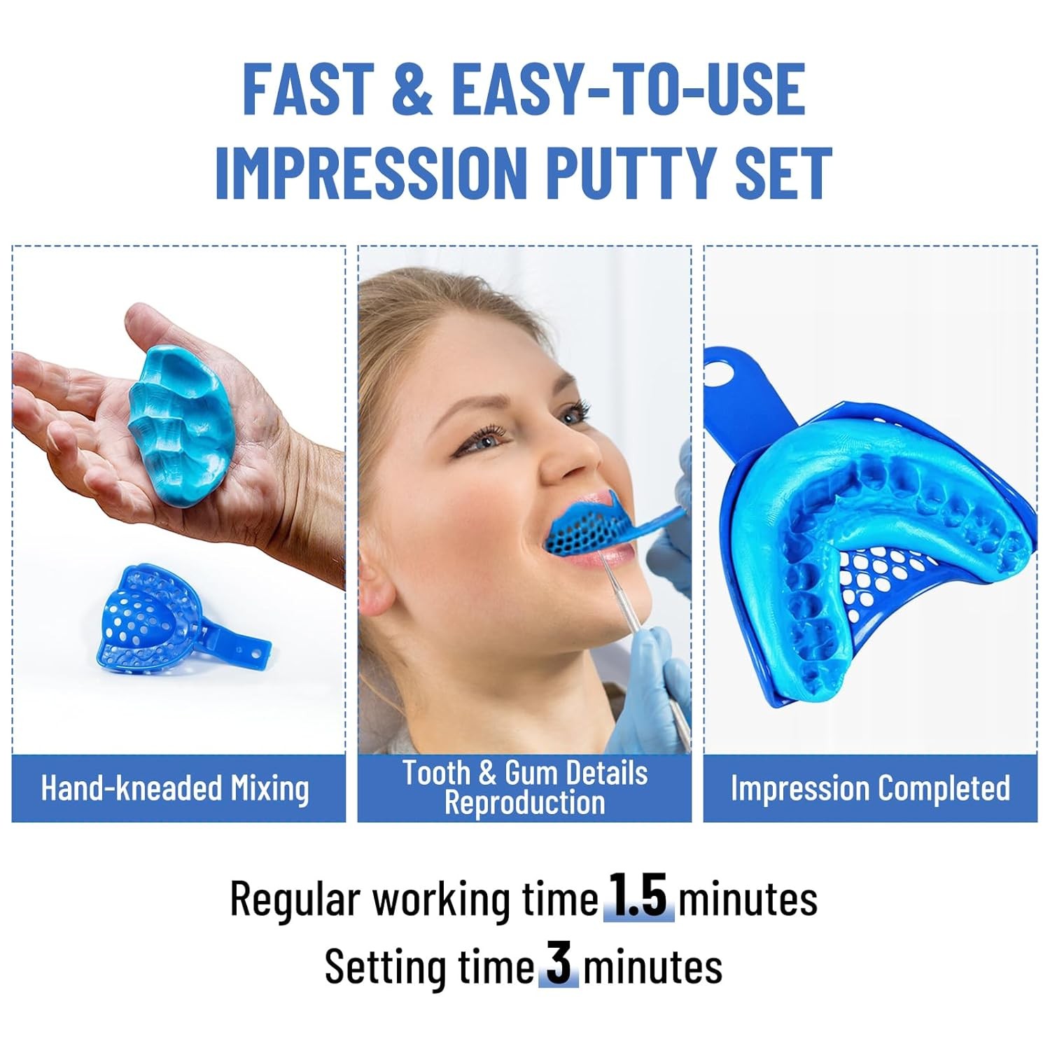 Dental Impression Putty Fast Set 800g VPS Putty (400g Base & 400g Catalyst) New