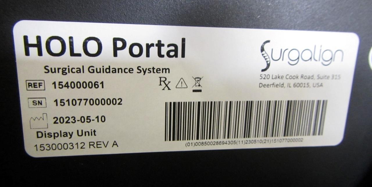 2023 Surgaline Holo Portal VR Surgical Spine Guidance Display Unit & Instruments