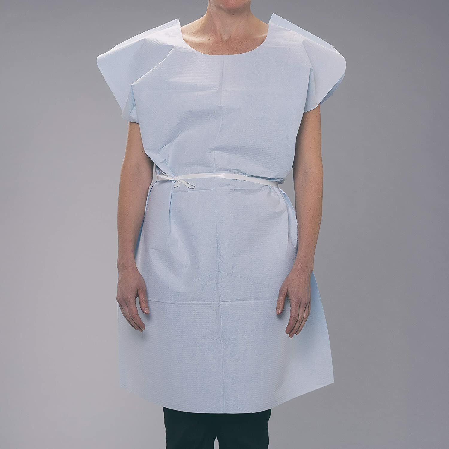 *50-Pieces* TIDI Avalon Standard Exam Gown Tissue/Poly/Tissue 30″ x 42″ Blue 813