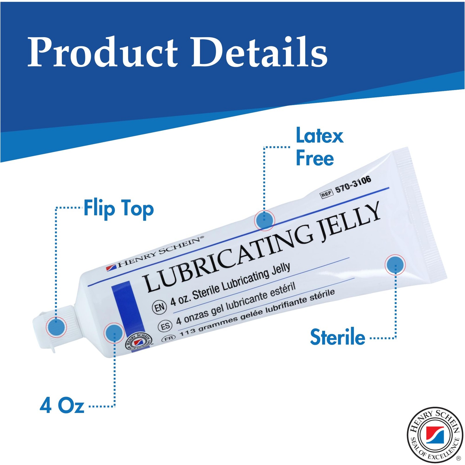 Henry Schein Sterile Lubricating Jelly – 4 oz 1 Count (Pack of 1), Clear