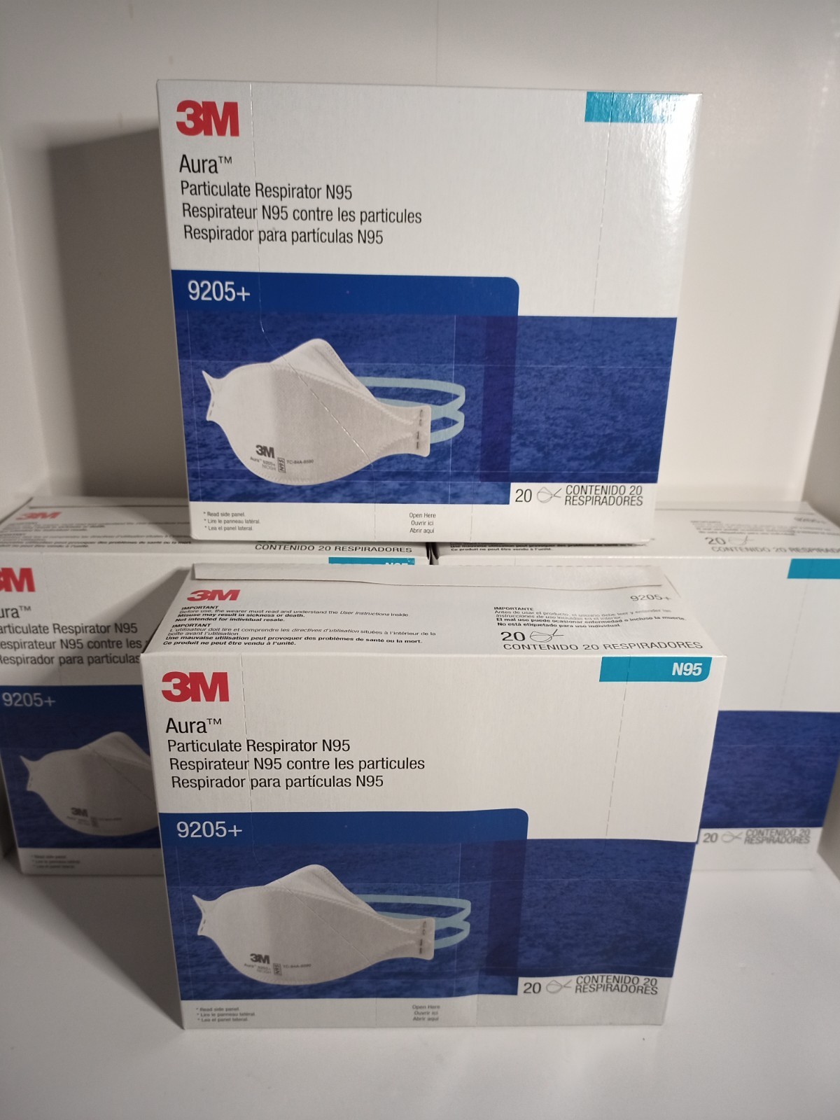 3M Aura 9205+ N95 NIOSH Approved Particulate Respirator Face Mask (20 Pack) New