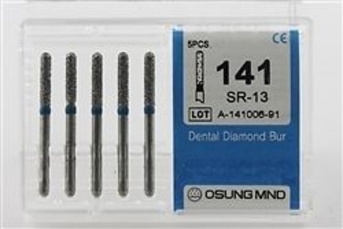 Dental Diamond Burs, Standard Grit Multi-Use, 5 Pcs/Pk [141SR-13]