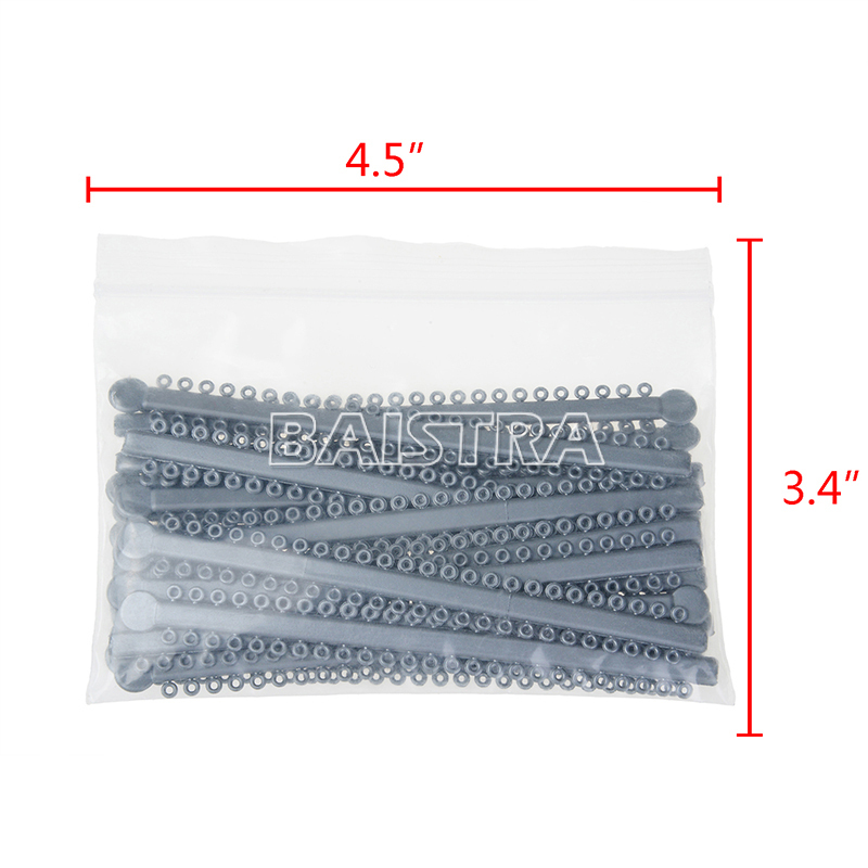 10 Packs Dental Orthodontic Elastic Ligature Ties Gray Latex 1000pcs/Pack
