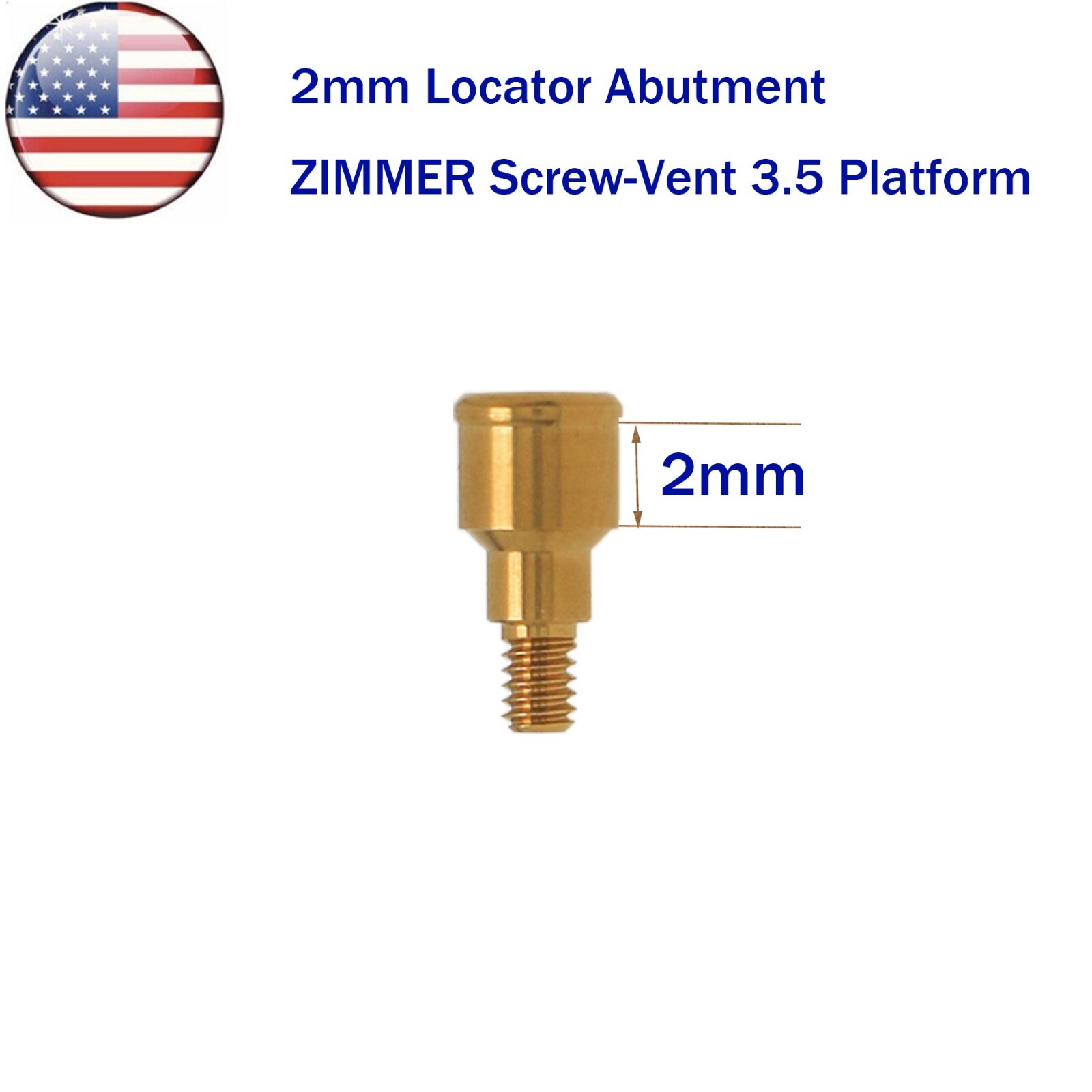 US Dental Zimmer Locator Abutment PA Dia=3.5mm 1-5mm Implant Retention Caps Tool