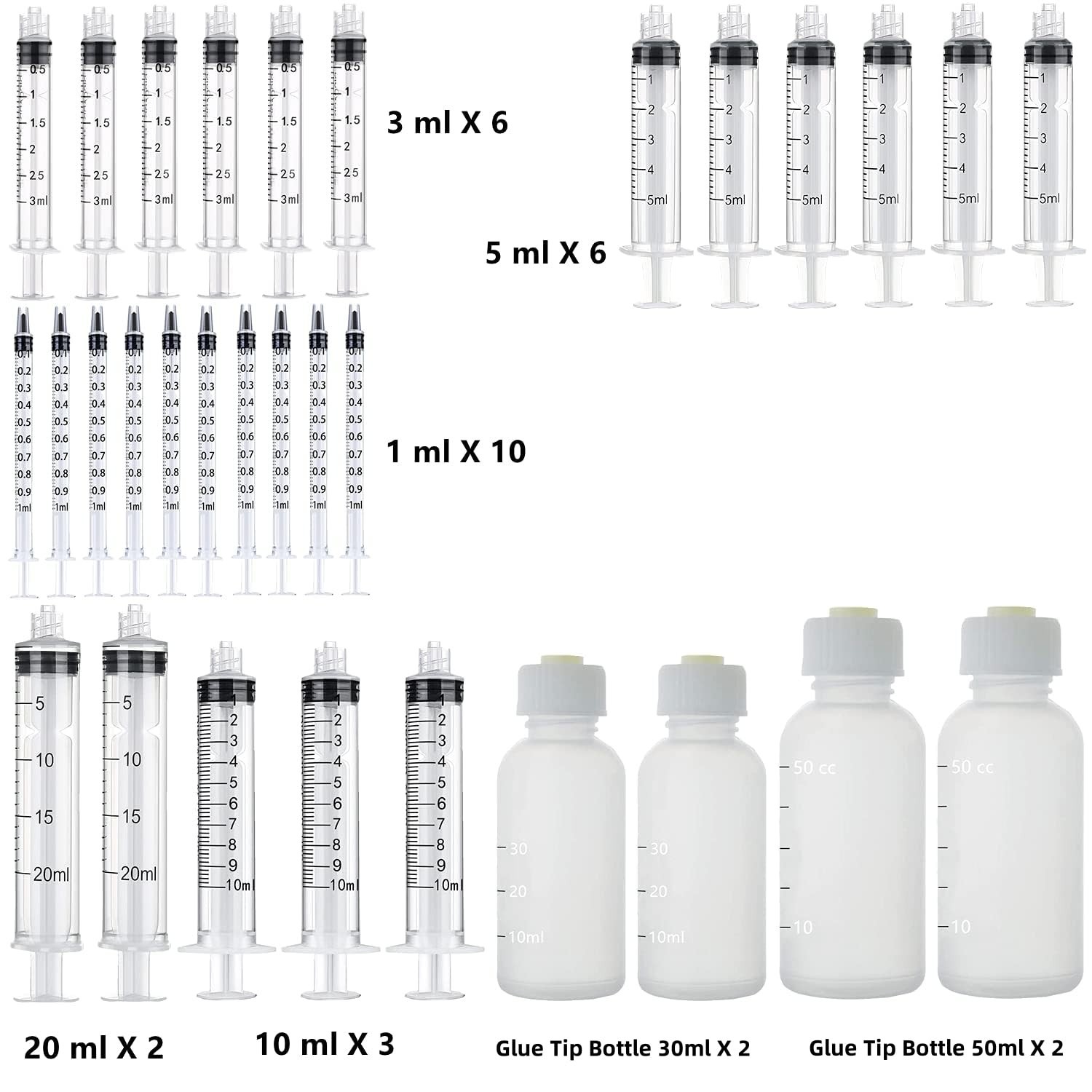 1ml, 3ml, 5ml, 10ml, 20ml Glue Dispenser and 30ml+50ml Glue Bottle. 14ga, 16g…