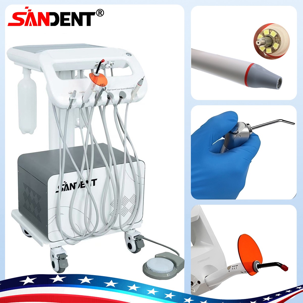 Dental Wireless Cordless LED Cure Curing Light Lamp 2500mw 15W Tool Resin Cure