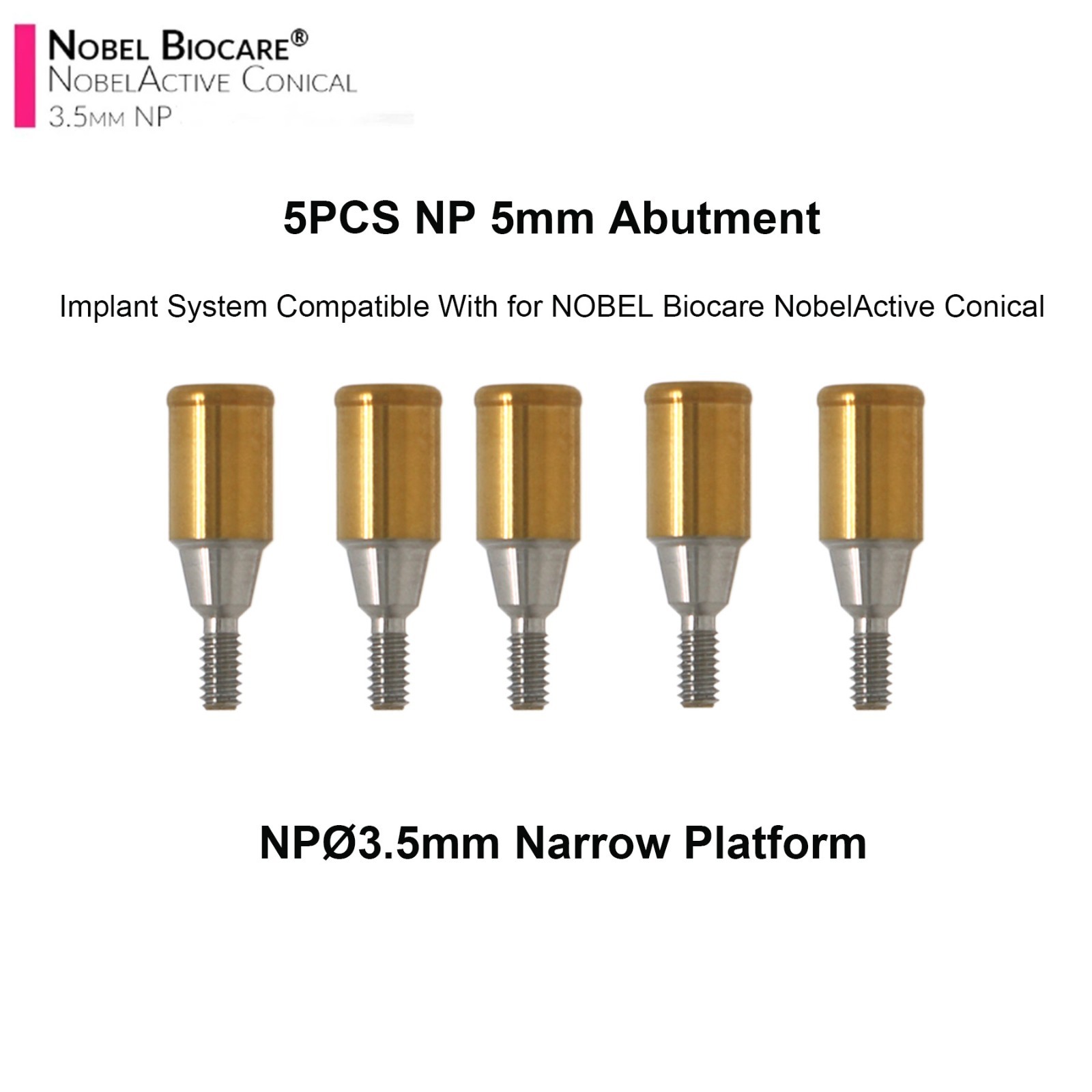 Dental Locator Abutment NP RP Compatible with Nobel NBL Active Implant AH 1–5mm