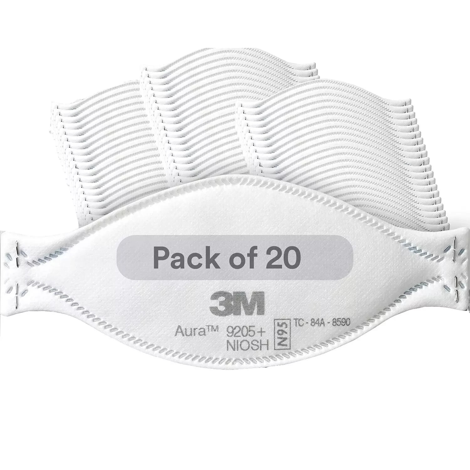 New! 3M Aura 9205+ N95 Particulate Respirator Disposable Protective Mask 20 PCS