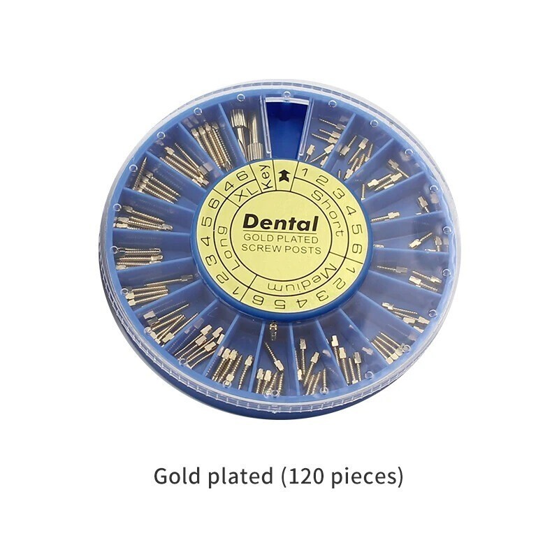 30/120/240Pcs Dental Root Canal Pins Conical Screw Posts Gold Plated/Titanium/SS