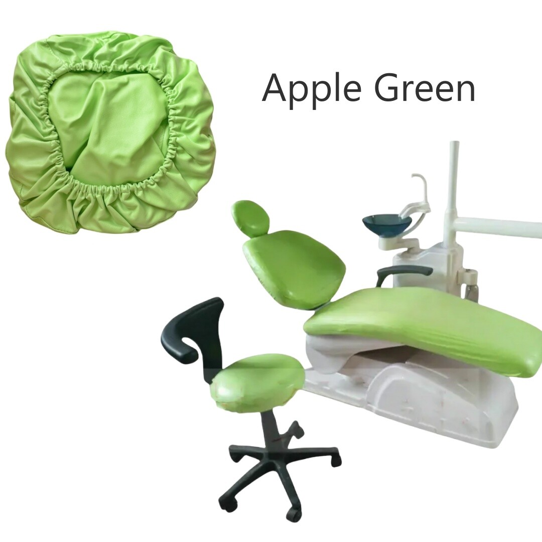 1Set Dental Unit Chair Cover Sleeves Protector PU Leather #Apple Green Color