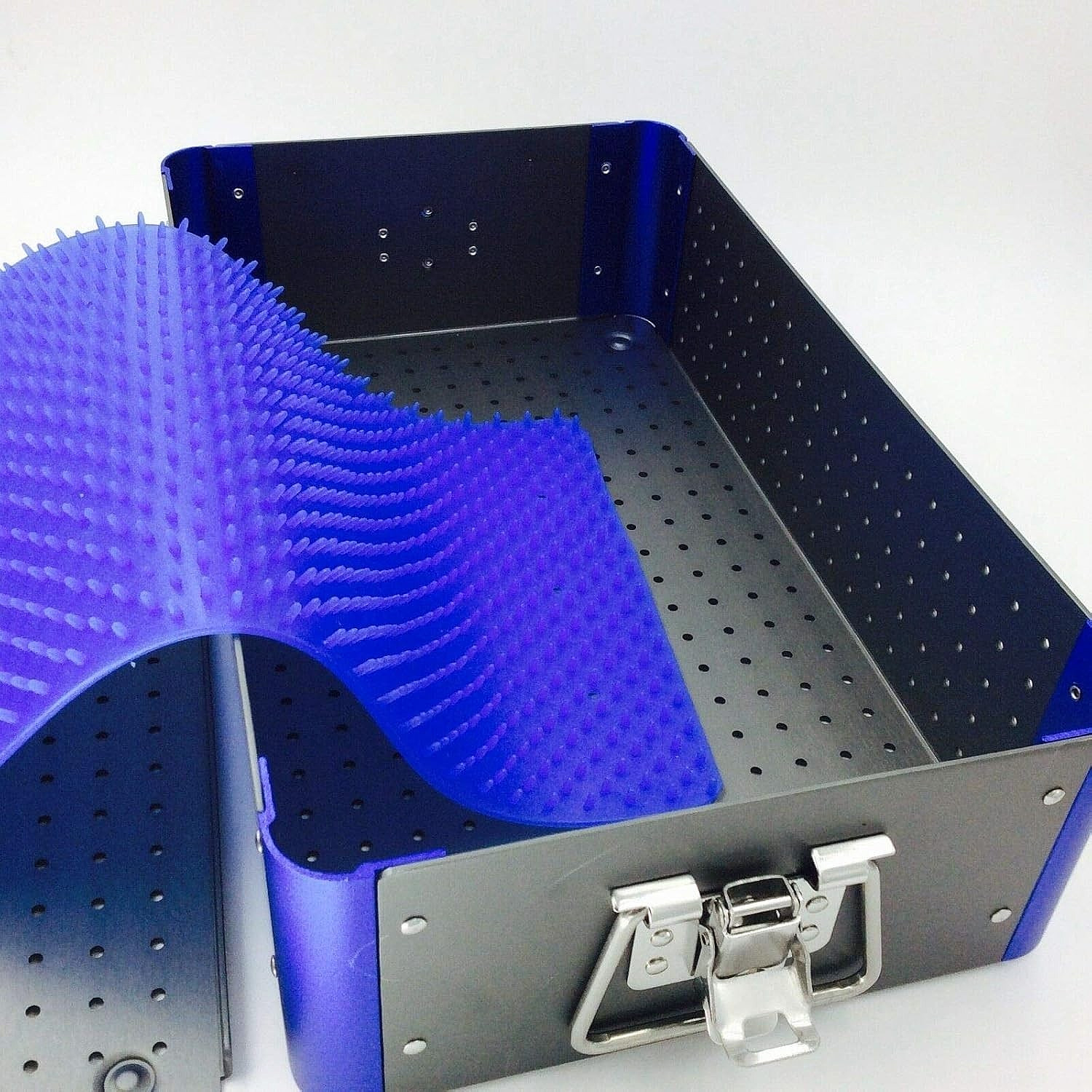 Sterilization Tray Aluminum Surgical Instrument Case Autoclave Box Silicone Mat