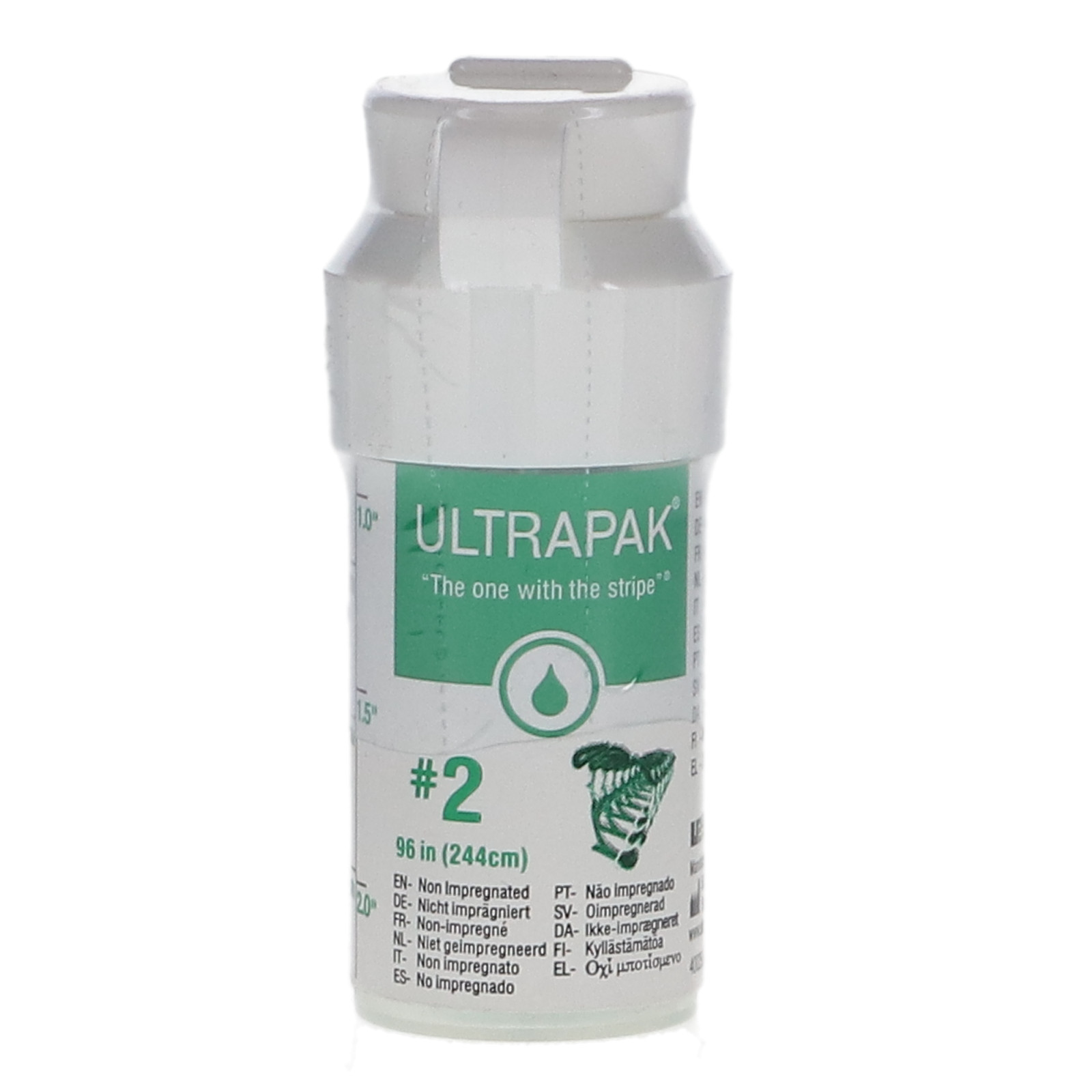Ultradent 133 Ultrapak Retraction Cord Plain Knitted #2 Green 96″