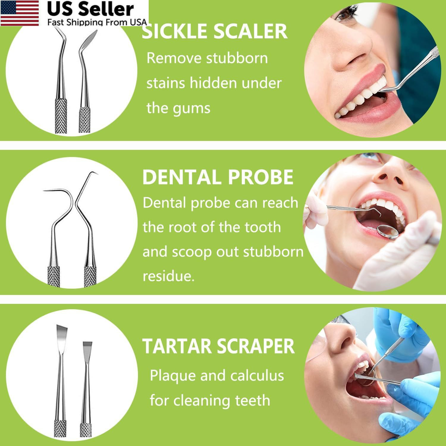 PARYUNGR Dental Tools, Professional Teeth Cleaning Oral 5 Piece Assortment