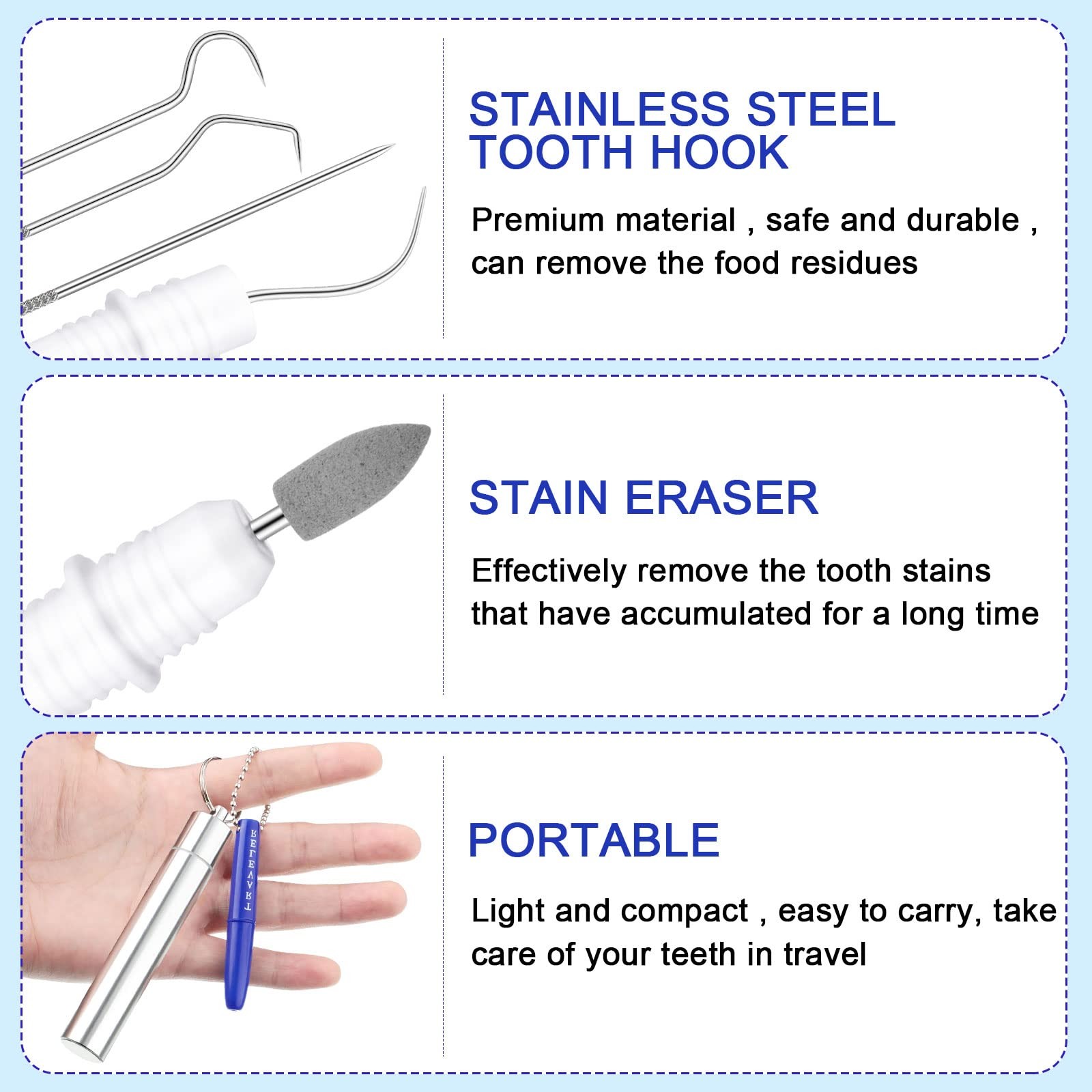 Honeydak 5 Pieces Dental Tools Travel as pictures shown, shown