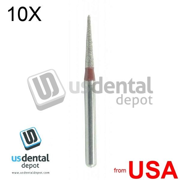 10X LOT of FG Diamond – 10pk burs TC-21F – 858-014F FG – Long Taper Point 114905