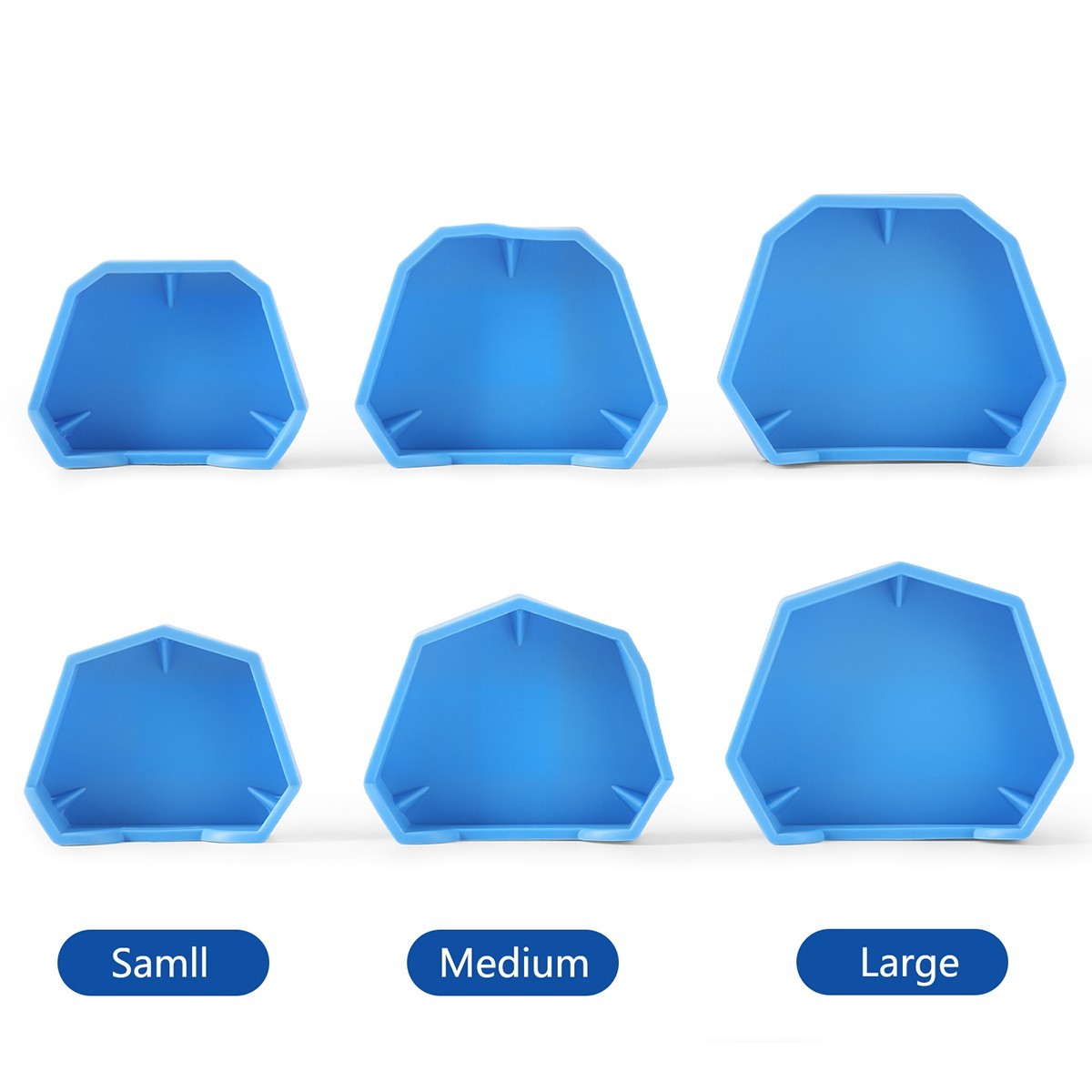 6pcs AZDENT Dental Lab Silicone Rubber Plaster Model Base Former Molds Tray