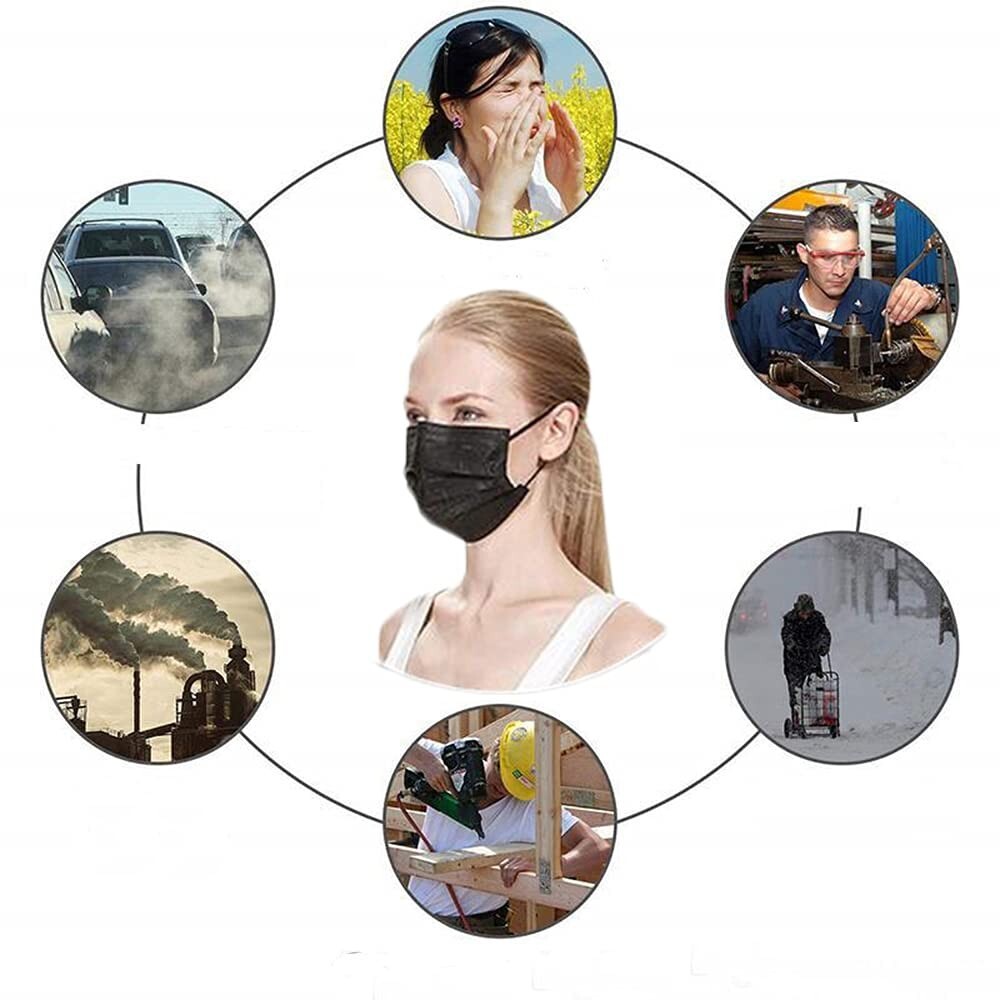 2000 PCS Disposable 3-PLY Black Face Mask Ear loop Mouth Cover WHOLESALE