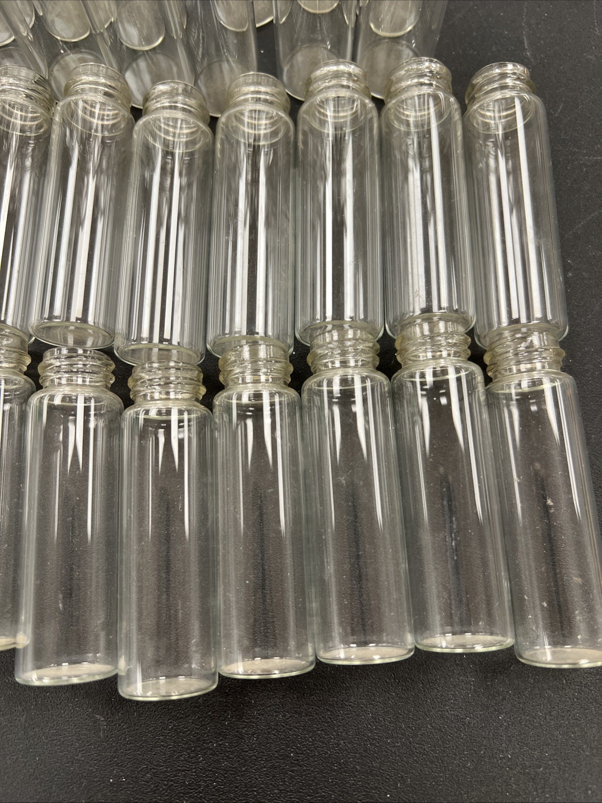 Small Glass Vials Lot 39, 2.5” Screw Top, No Caps Crafts Beading Organizing