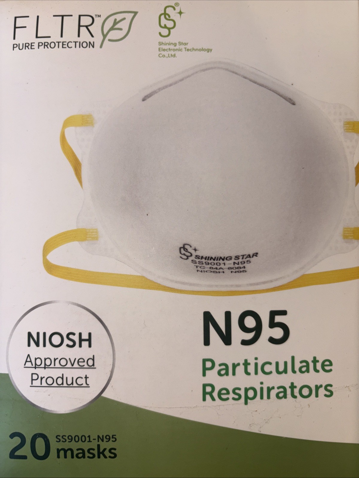 NIOSH FLTR Pure Protection Particulate Respirator N95 Mask 100-Pack