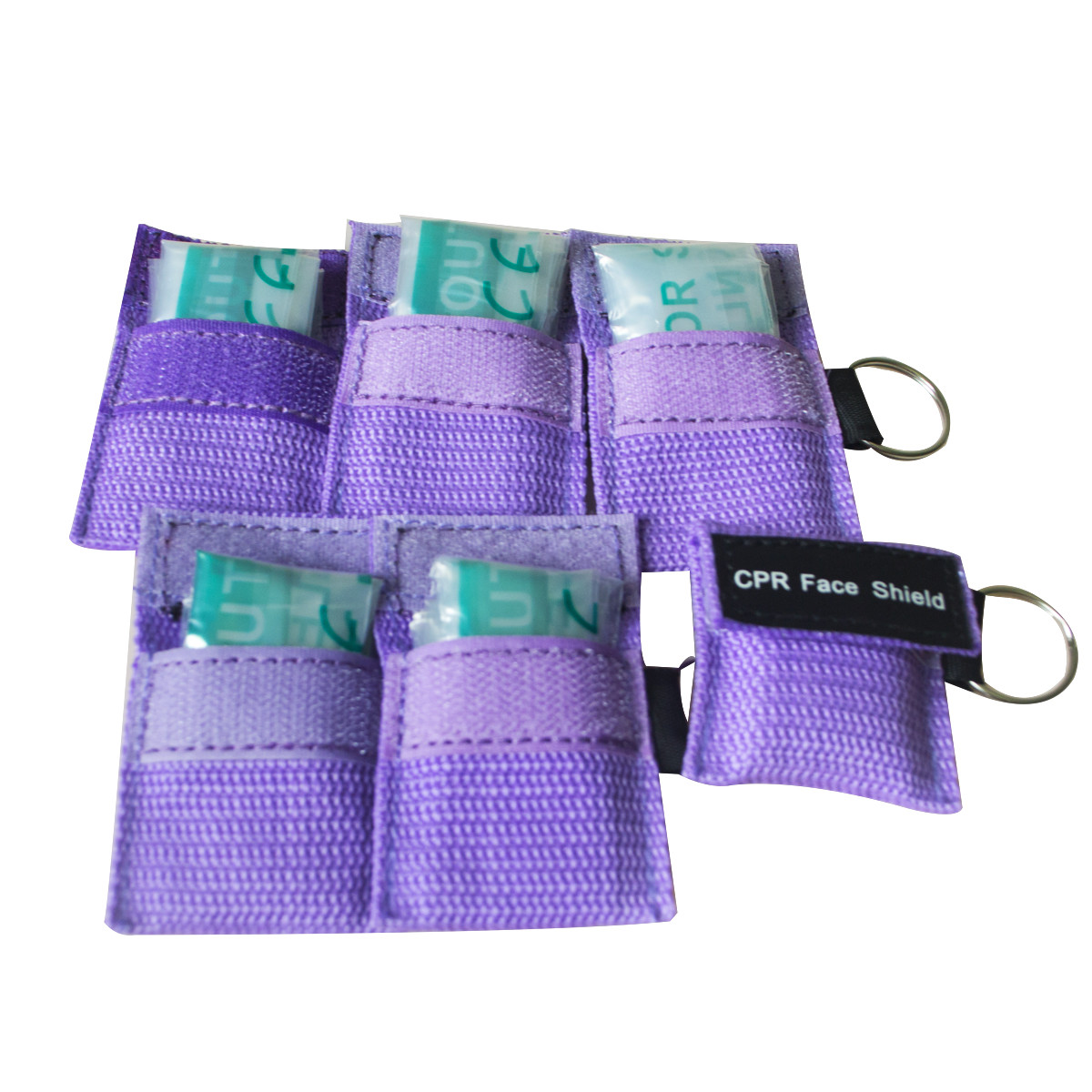 8pcs CPR Printed Nylon Keychain Pouch first aid kit cpr CPR Face Shield