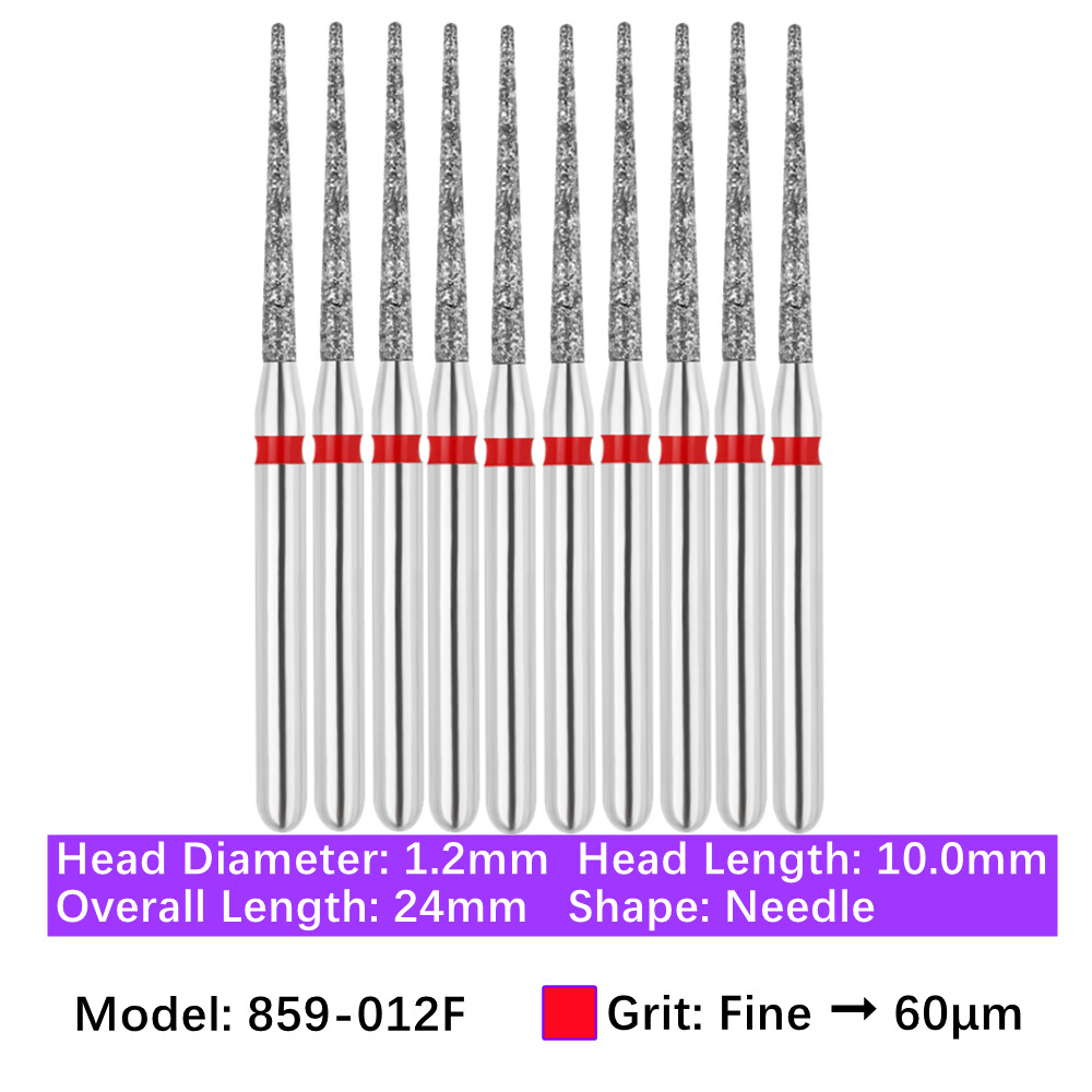10pc Vakker Friction Grip Diamond Burs Needle Burs for High Speed Handpiece