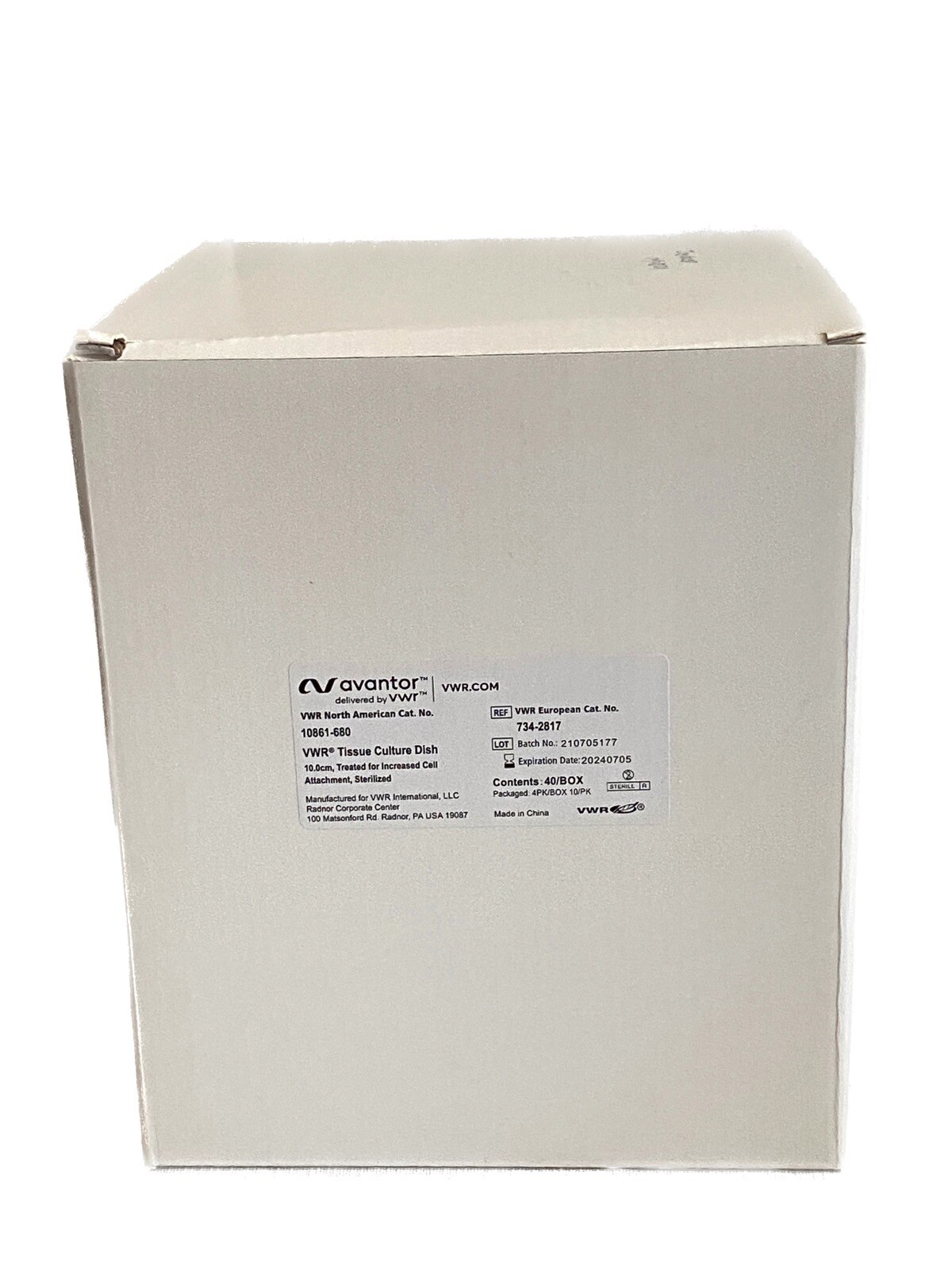 (40) VWR AVANTOR 10cm Treated Tissue Culture Petri Dish & Lid 60.8cm2 10861-680
