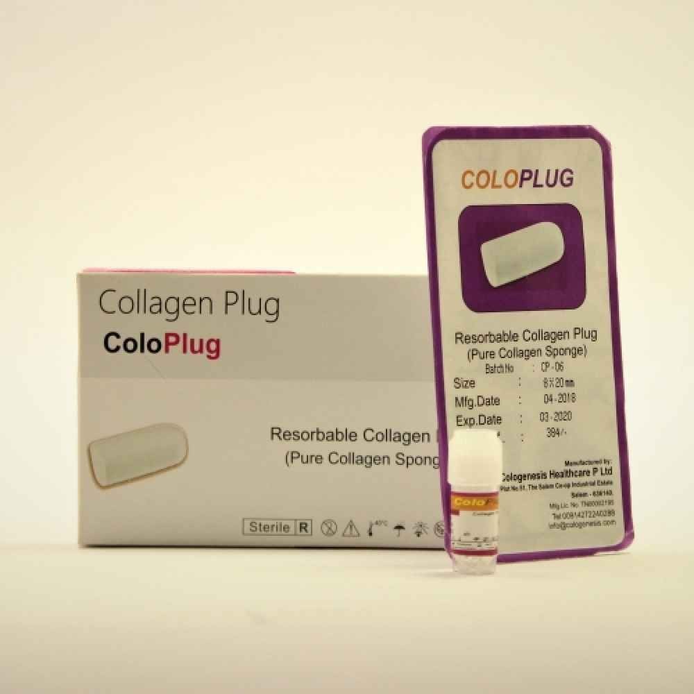 10 Pack of Cologenesis Colo Plug Sterile Collagen Sponge 8x20mm (Free Ship)