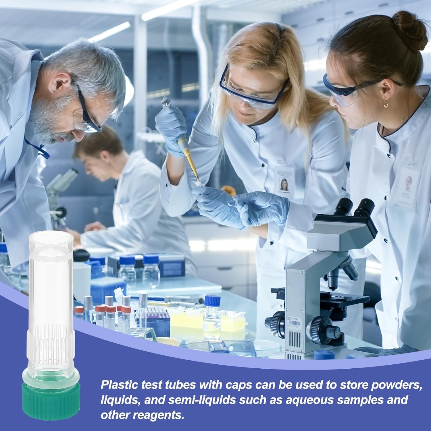 Self-Standing Cryogenic Tubes, 25 X 1ml with Green Caps for Safe Storage