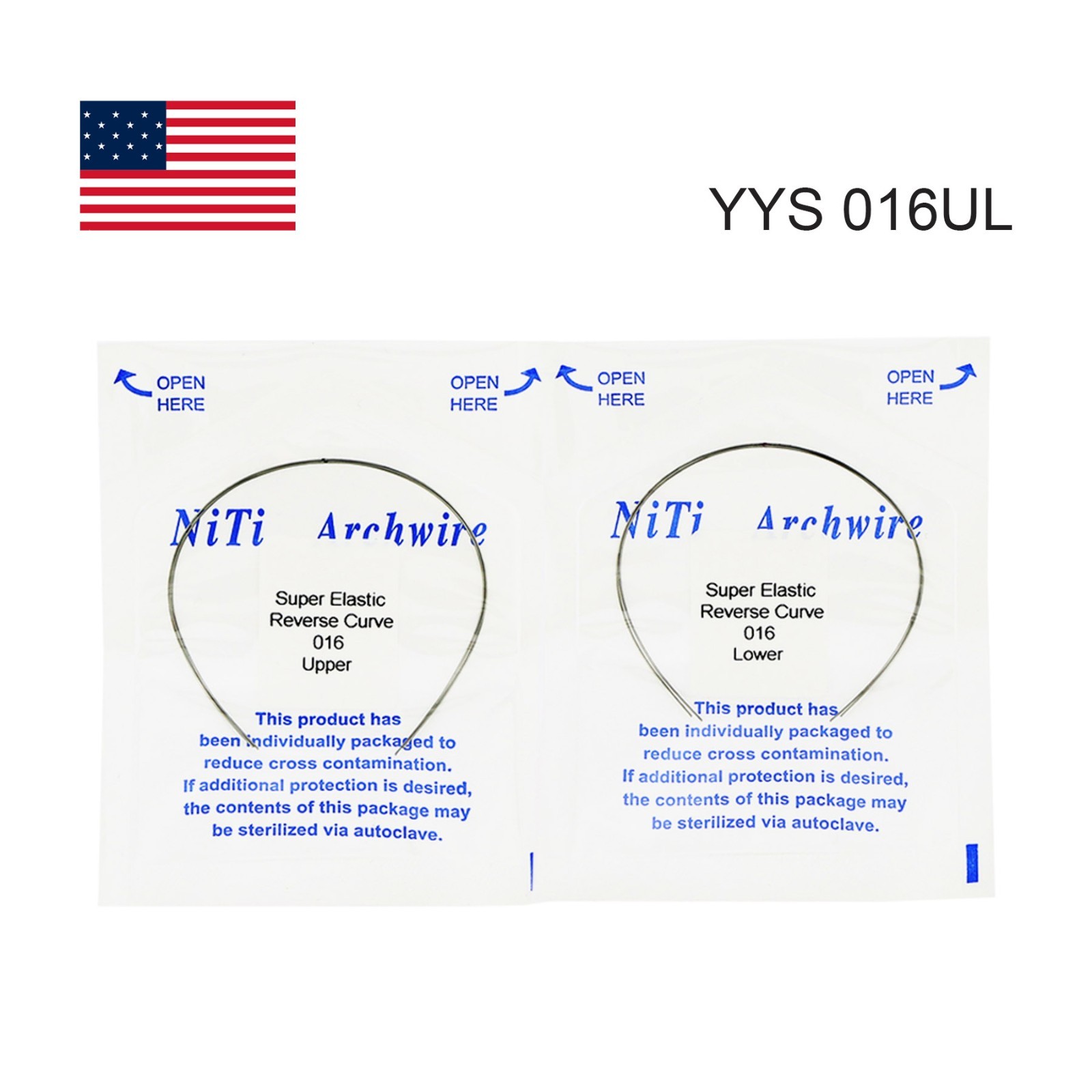 USDental Orthodontic Reverse Curve Arch Wire Super Elastic Niti Round Rect Wires