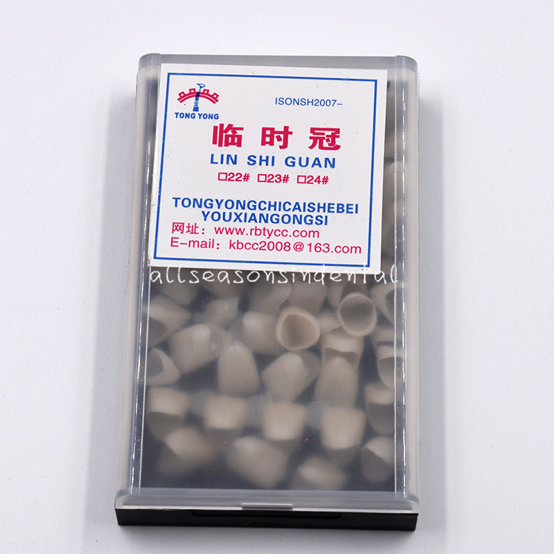 Dental Oral Temporary Anterior Teeth Crown Caps Tooth Synthetic Resin 50 Pcs/Box
