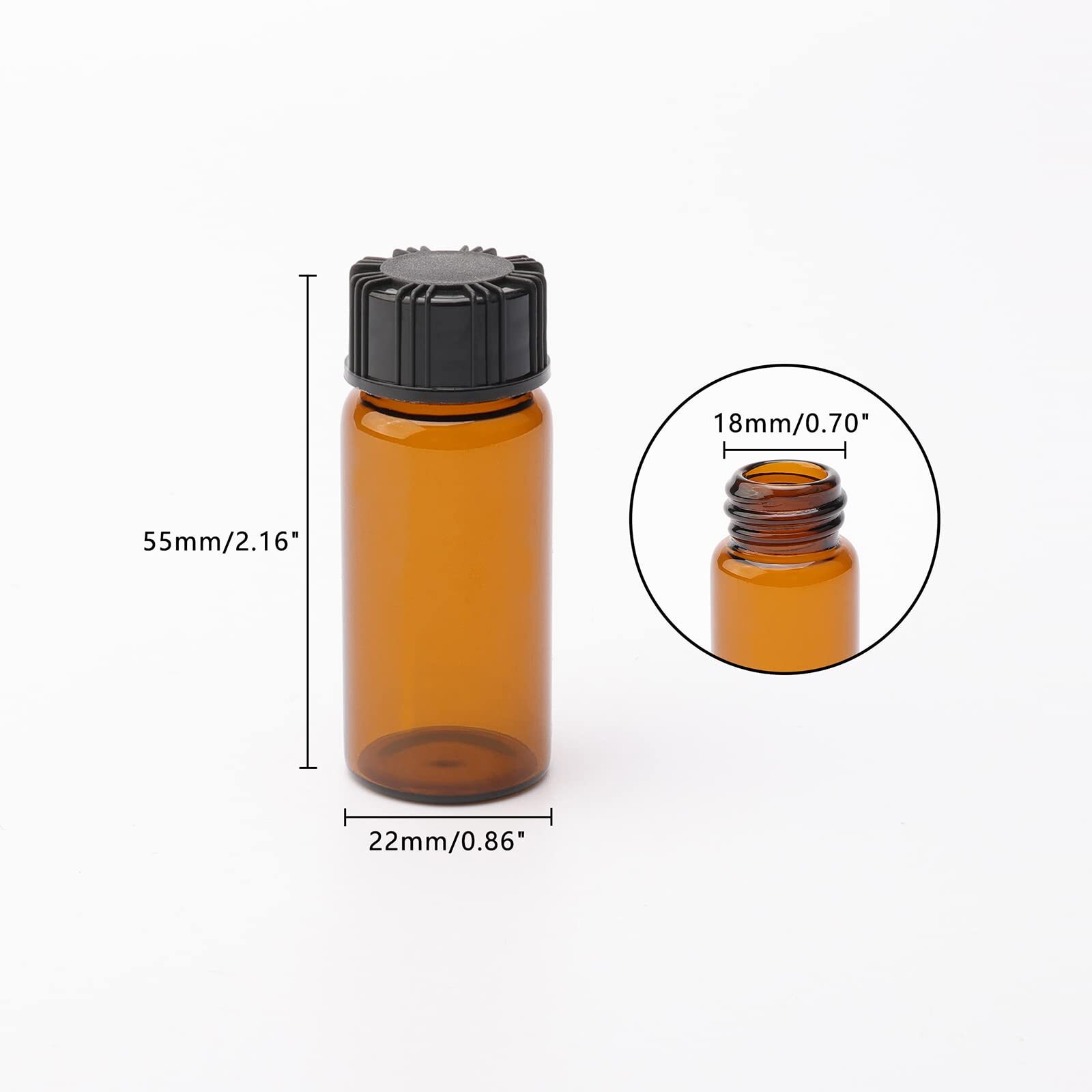 jiuwu 10 Pack Glass Vials with Screw Caps，Amber Small Vials10 Ml Glass VialsG…