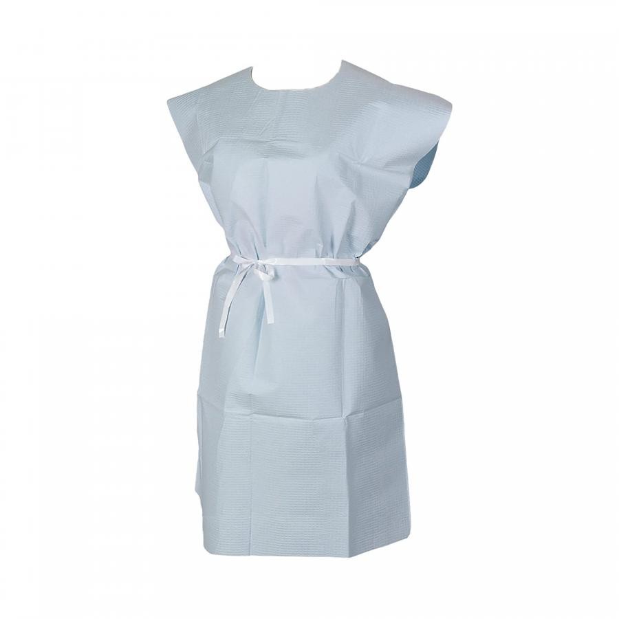 Tidi Patient Exam Gown Blue No Cuff 40×40″ Unisex Scrim-Reinforce 3XL Adult 25