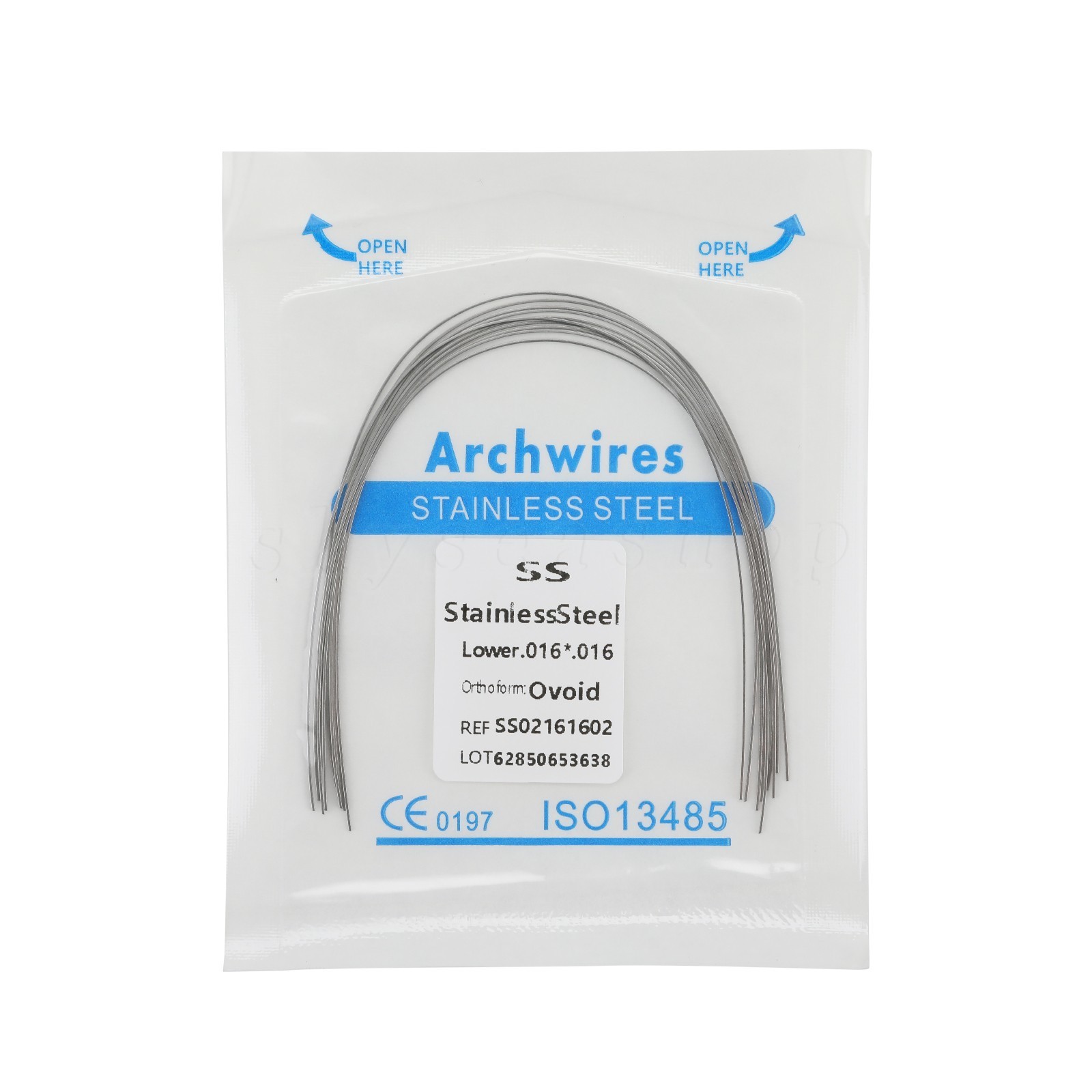 1-100Packs Dental Orthodontic Stainless Steel Rectangular Arch Wires Ovoid U/L
