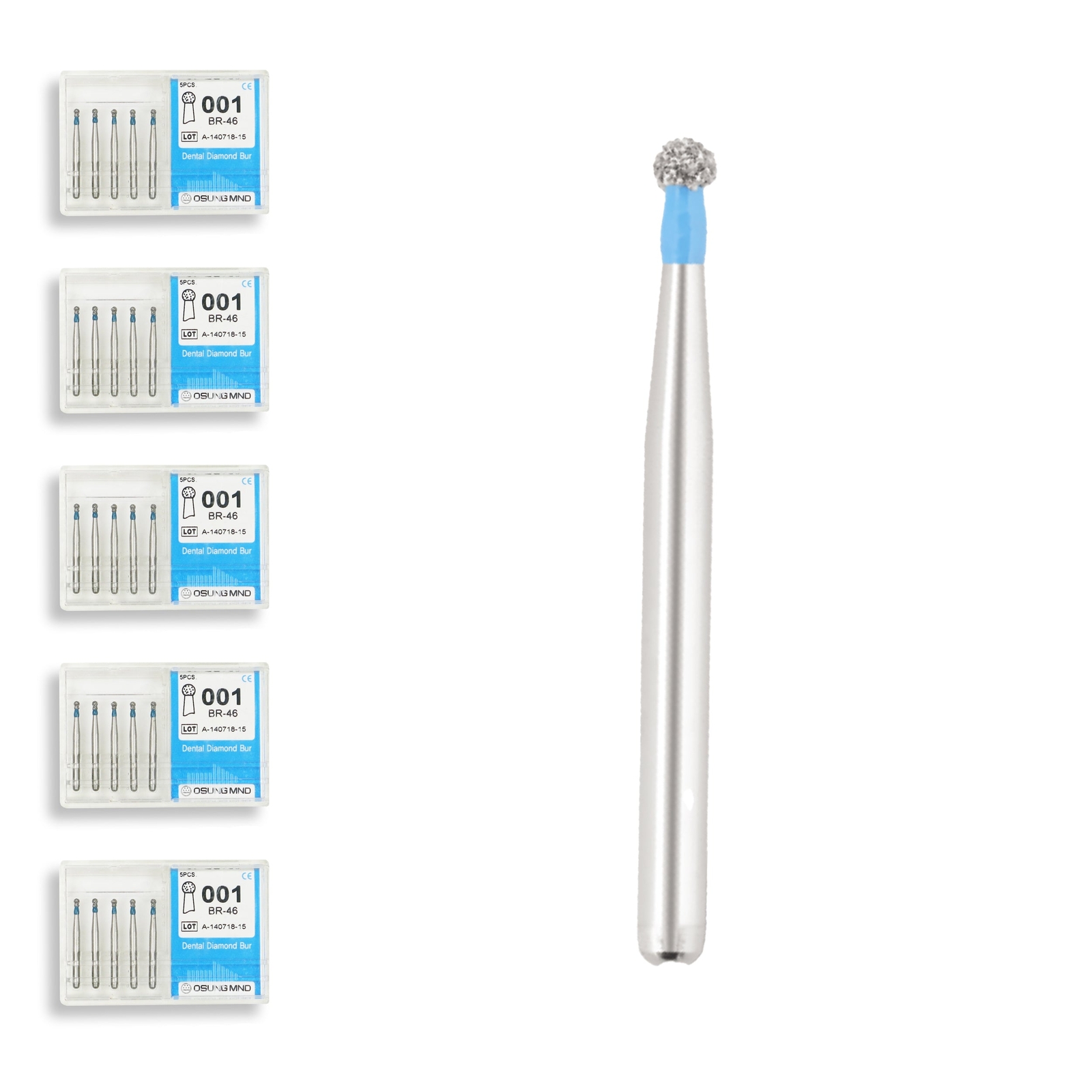Spherical 1.2 mm Dia. Medium Grit Diamond Dental Bur 25 Pcs. 001.12M1