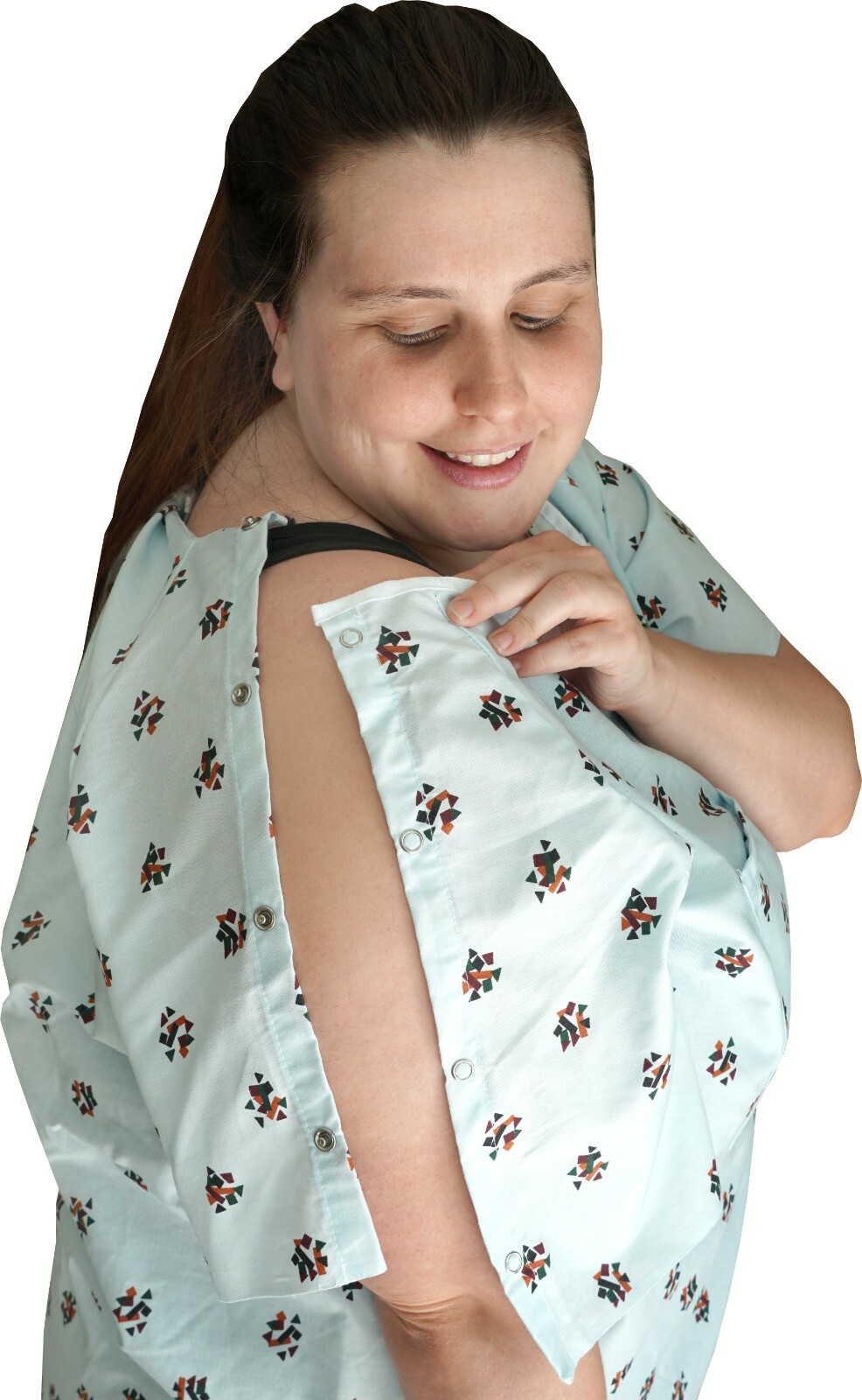 2 Pack – IV Hospital Gown 2 Back Tie Overlap, Multi Print – Unisex – S-XL