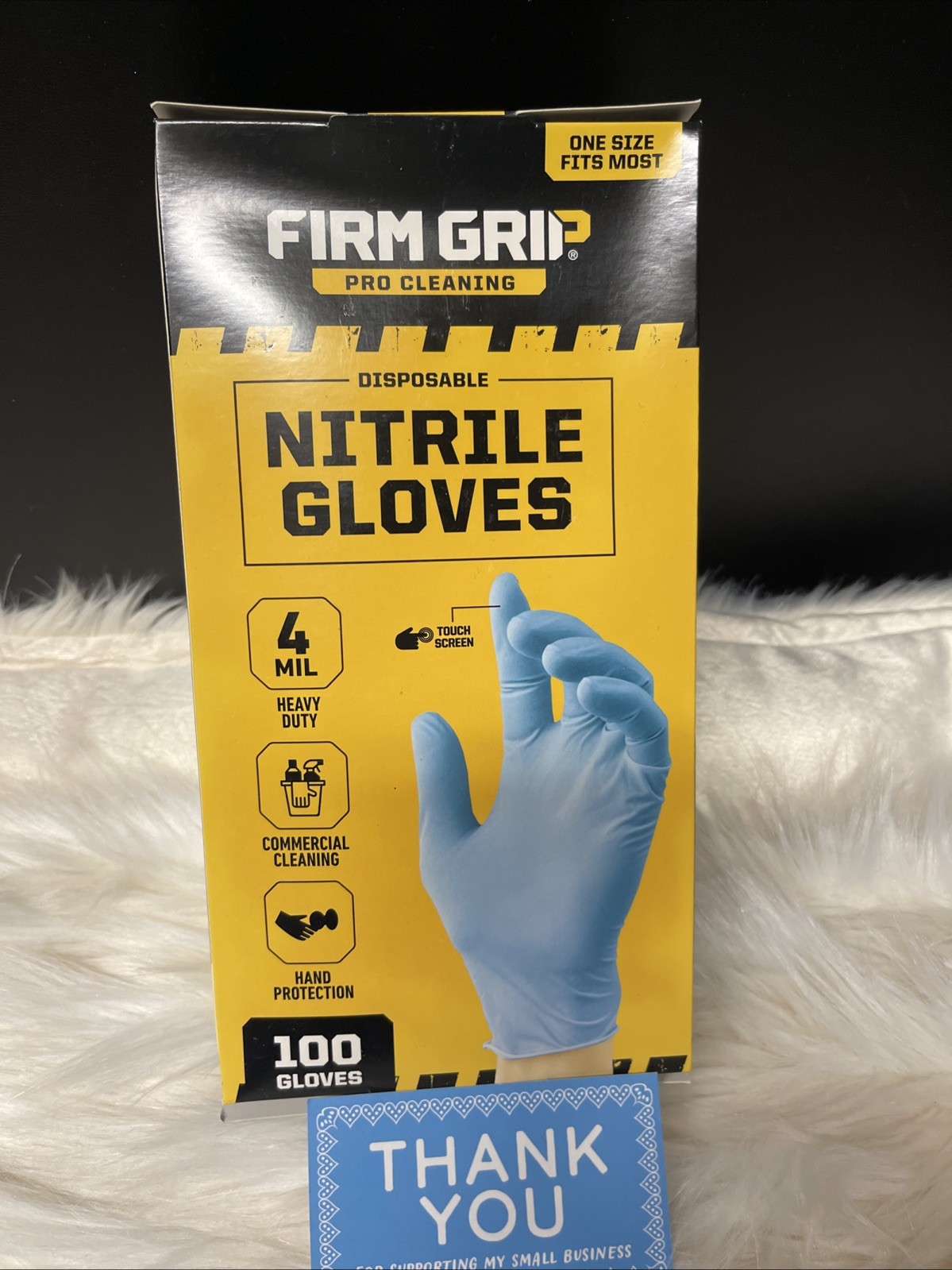 Firm Grip Pro Cleaning – Disposable Heavy Duty Nitrile Gloves 100ct Box